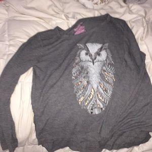 Gray pajama dress with owl